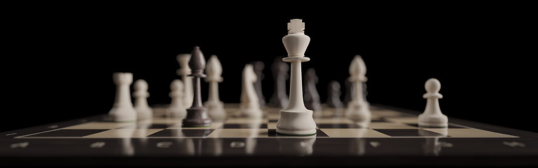 Image showing a classic chess board game as a banner