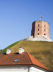 Image showing historic Gedimino Fort on Gediminas\' Hill  old district Vilnius,