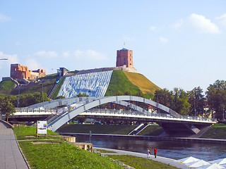 Image showing Vilnius, Lithuania Gediminas\' Hill with funicular Gediminas Fort