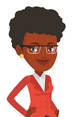 Image showing Woman wearing smart glass vector illustration.