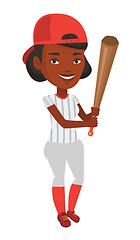 Image showing Baseball player with bat vector illustration.