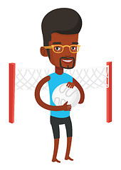 Image showing Beach volleyball player vector illustration.