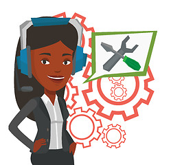 Image showing Technical support operator vector illustration.