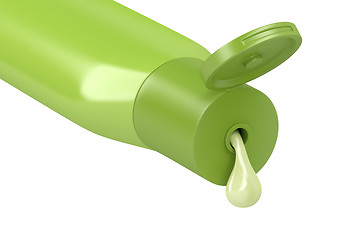 Image showing Pouring lotion from the bottle