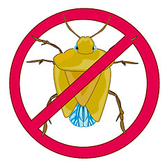 Image showing Sign insect bedbug prohibiting