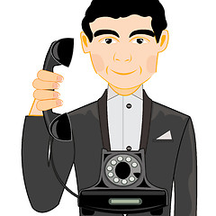 Image showing Man talks on telephone