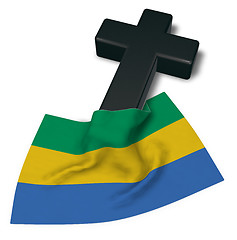 Image showing christian cross and flag of gabon