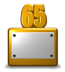 Image showing golden number sixty-five