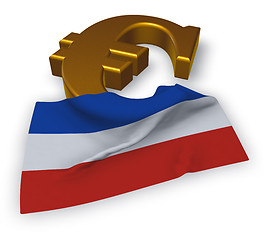 Image showing euro symbol and flag of schleswig-holstein