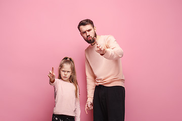 Image showing Young father with his baby daughter