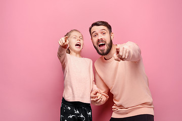 Image showing Young father with his daughter