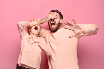 Image showing Young father with his baby daughter