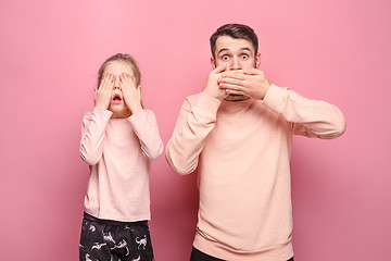 Image showing Young father with his baby daughter