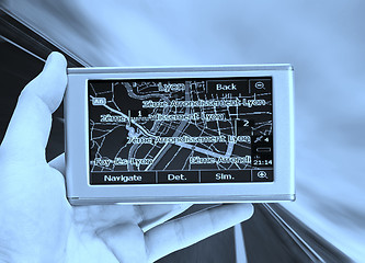 Image showing GPS in a man hand