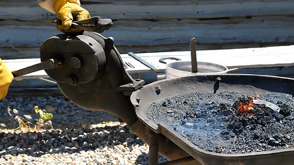 Image showing Farrier working.