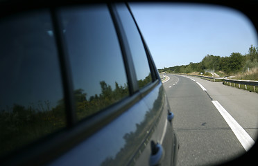 Image showing Car mirror reflection