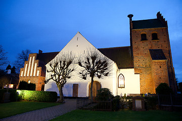 Image showing Sollerod church at night in 2016