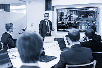 Image showing Business presentation on corporate meeting.