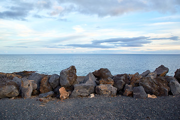 Image showing Volcanic stones and ocean