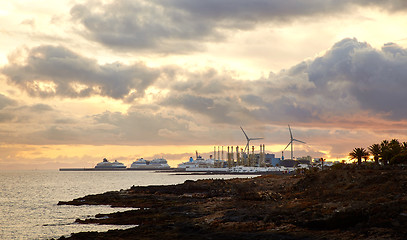 Image showing Sunset in Lanzarote, Canary Islands, Spain