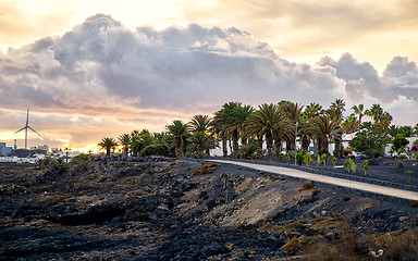 Image showing Sunset in Lanzarote, Canary Islands, Spain