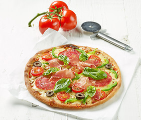 Image showing Freshly baked pizza