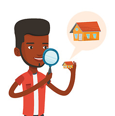 Image showing Man looking for house vector illustration.