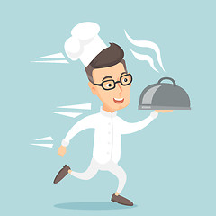 Image showing Running chef cook vector illustration.