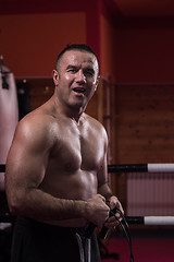 Image showing portrait of muscular professional kickboxer