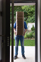 Image showing pizza deliverer