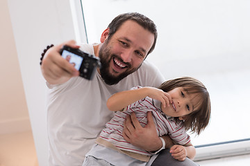 Image showing selfie father and son