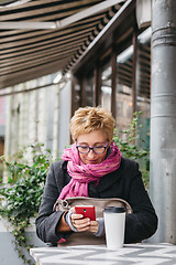 Image showing Adult woman surfing phone