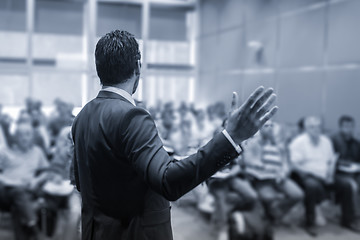 Image showing Speaker Giving a Talk at Business Meeting.