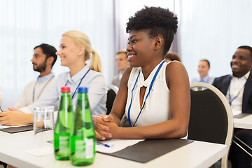 Image showing happy business team at international conference