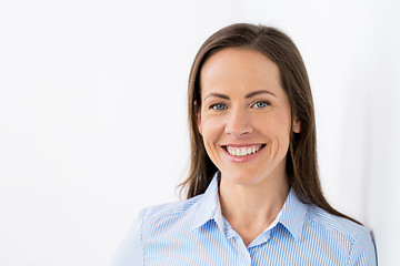 Image showing face of happy smiling middle aged woman