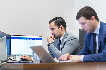 Image showing Corporate business team working in modern office.