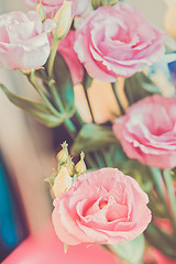 Image showing Macro shot of eustoma bouquet