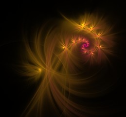 Image showing Yellow spiral fractal picture