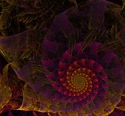 Image showing Multicolored spiral fractal picture
