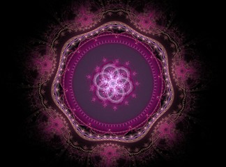 Image showing Beautiful abstract fractal pink flower