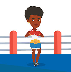 Image showing Confident boxer in the ring vector illustration.