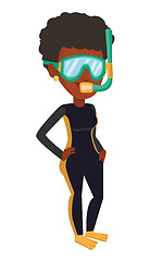 Image showing Young scuba diver vector illustration.