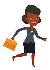 Image showing Happy business woman running vector illustration.