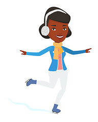 Image showing Woman ice skating vector illustration.