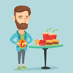 Image showing Man suffering from heartburn vector illustration