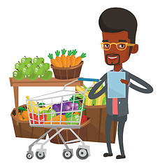 Image showing Man with shopping list vector illustration.