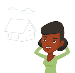 Image showing Woman dreaming about buying new house.