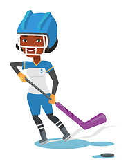 Image showing Ice hockey player vector illustration.