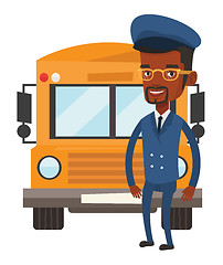 Image showing School bus driver vector illustration.