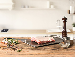 Image showing meat steak on kitchen